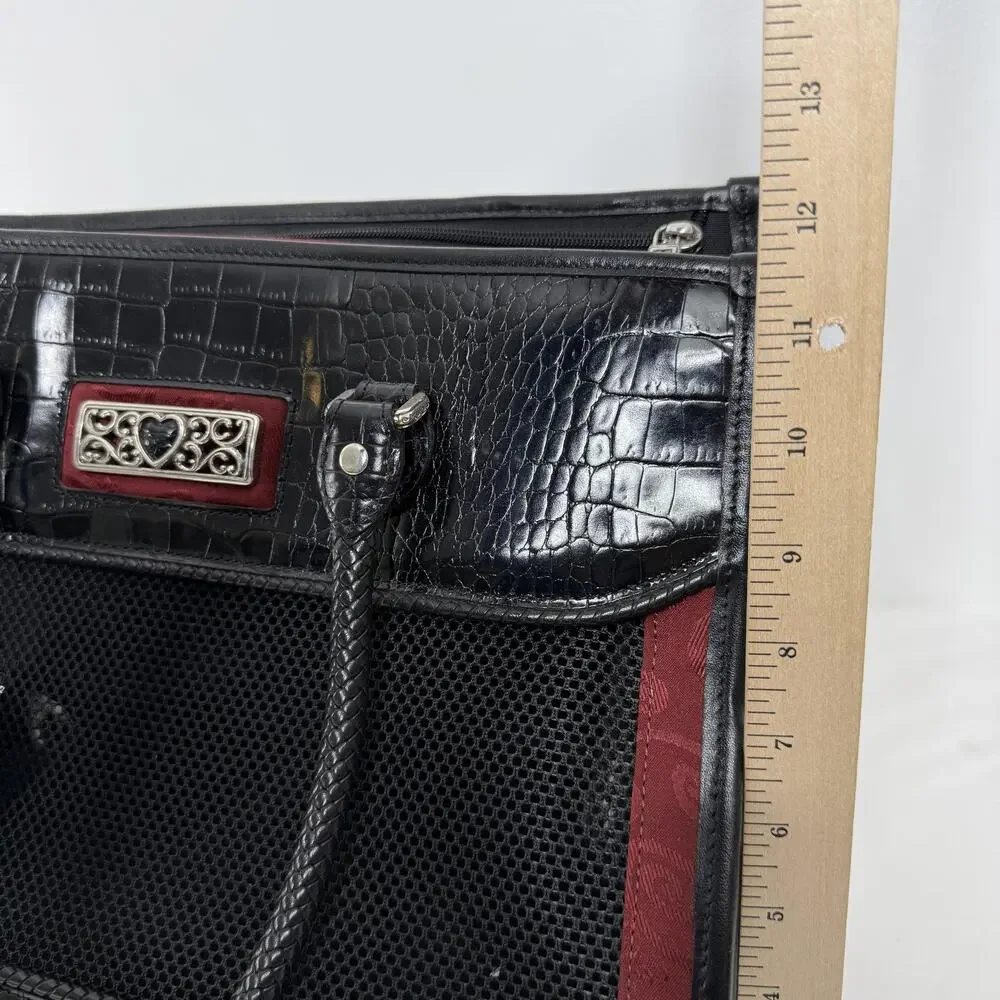 Brighton Black Leather Pet Carrier Travel Tote Bag Mesh Ventilated Carry NEW